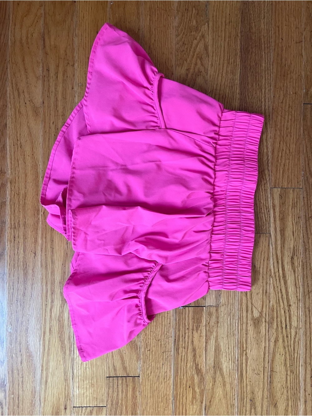 High-Waist Hot Pink Ruffle Skort with Elastic Waistband